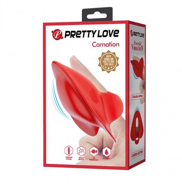 PRETTY LOVE - Carnation Finger Vibrator (Chargeable - Red)